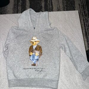 Ralph Lauren Gray Kids Hoodie with Polo Bear